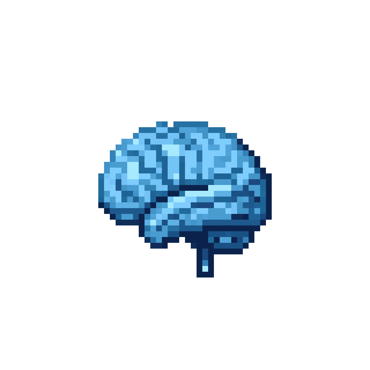 Minimalist brain icon pixel art