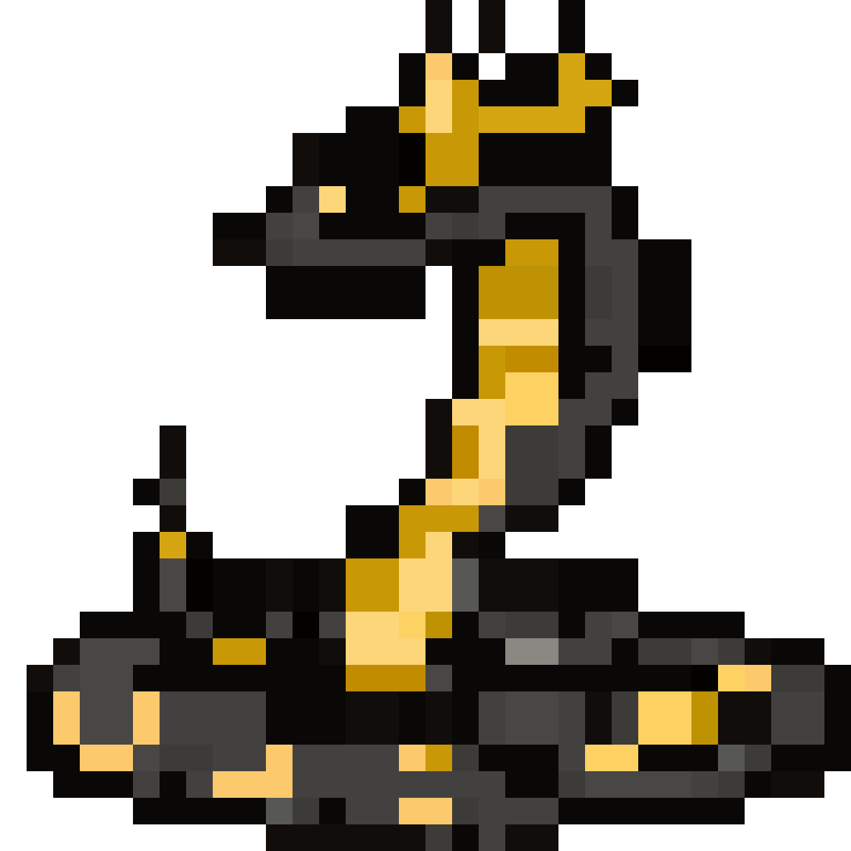 Snake king with crown pixel art