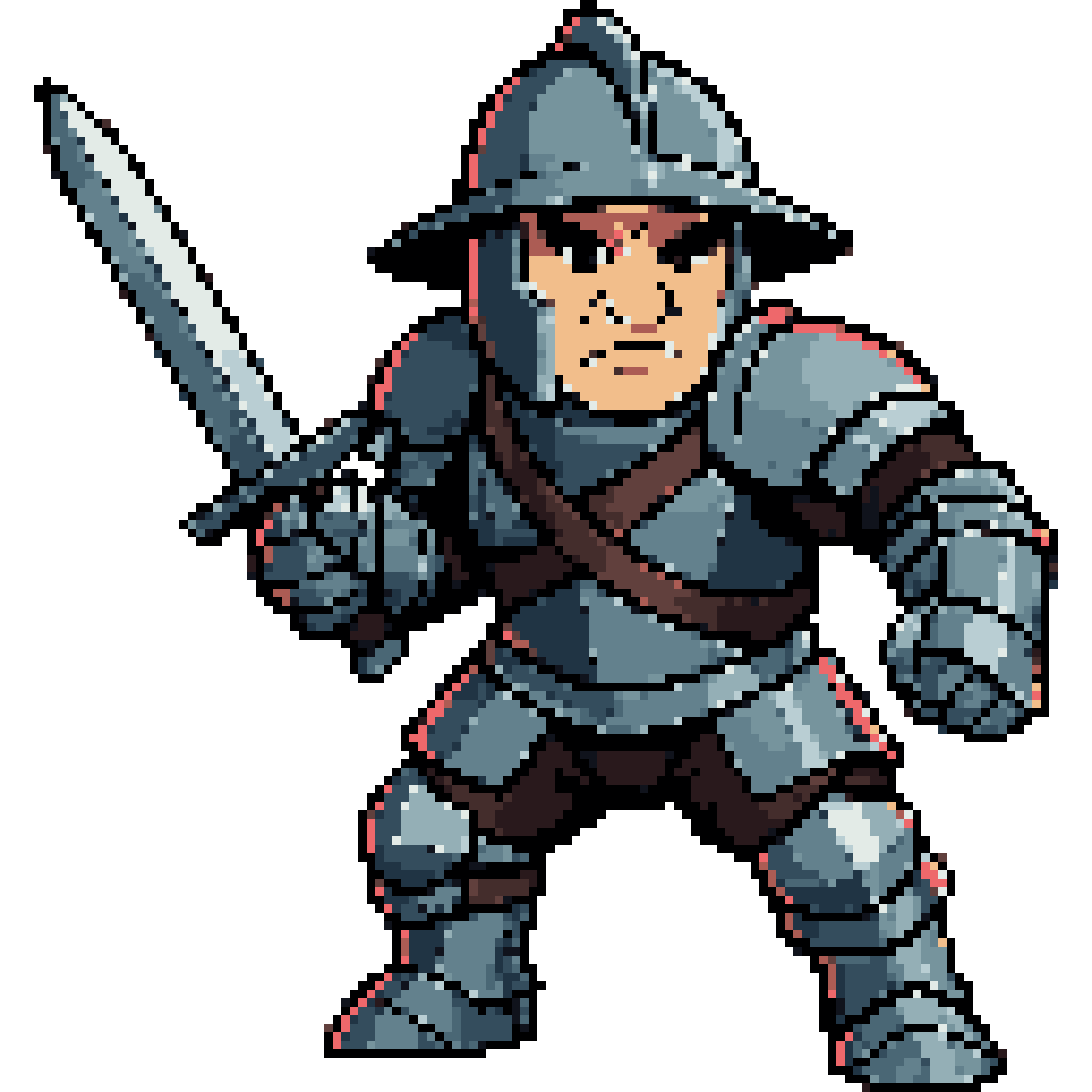 soldier fighting pixel art