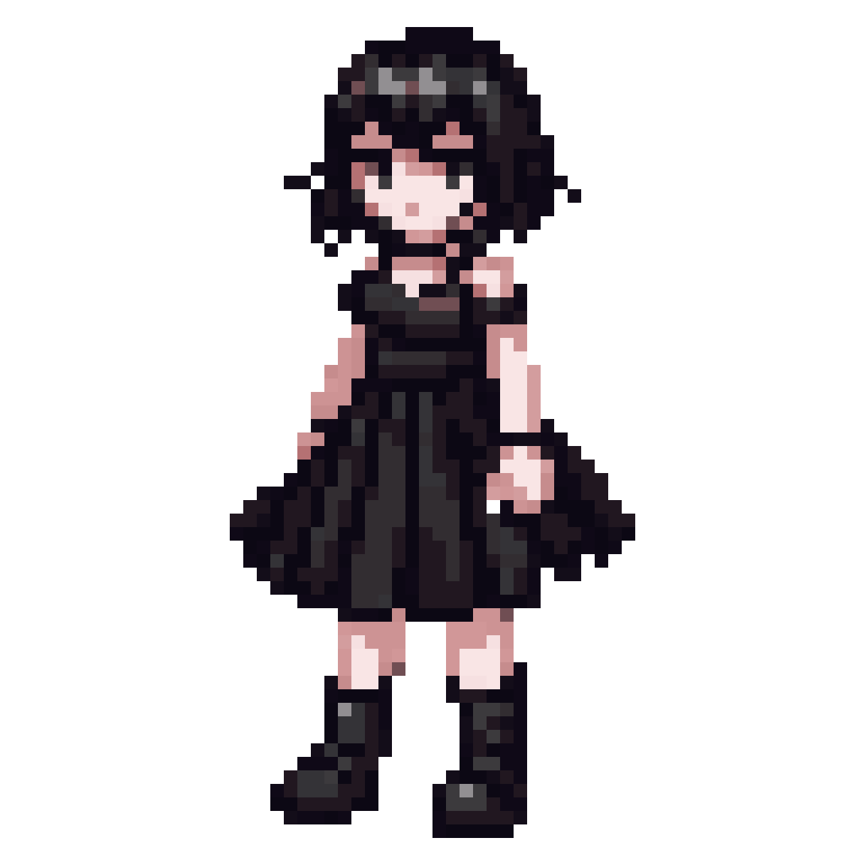 Goth girl pixel art