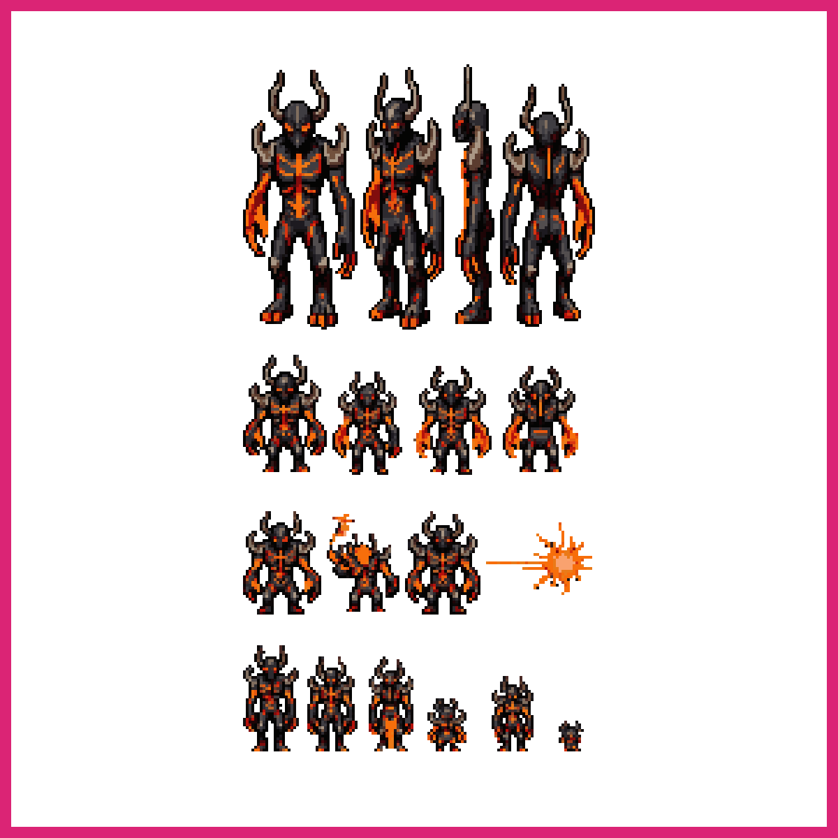 steroid-enhanced Doom Imp silhouette | Sprite-AI