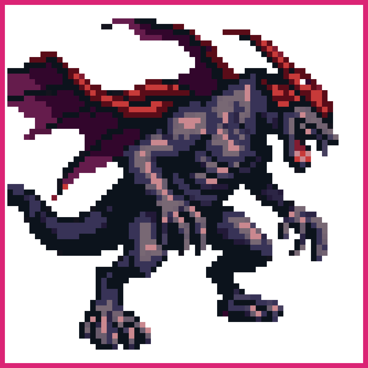 Japanese demon attacking in 16-bit style | Sprite-AI