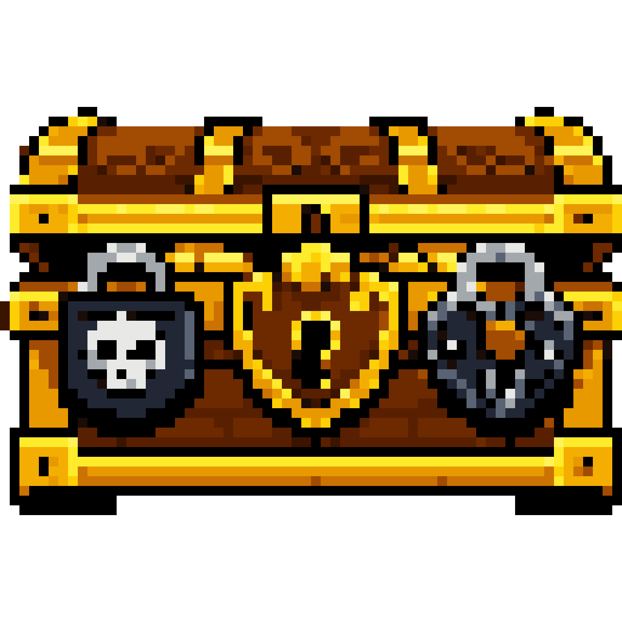 Treasure chest with locks pixel art
