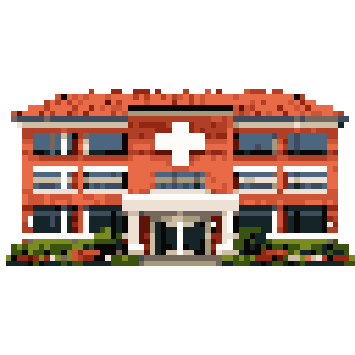 20th-century hospital pixel art