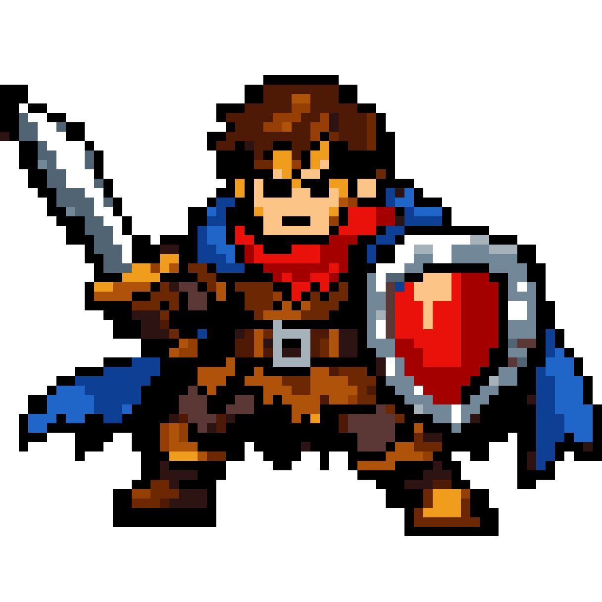 Heroic vampire survivor pixel art