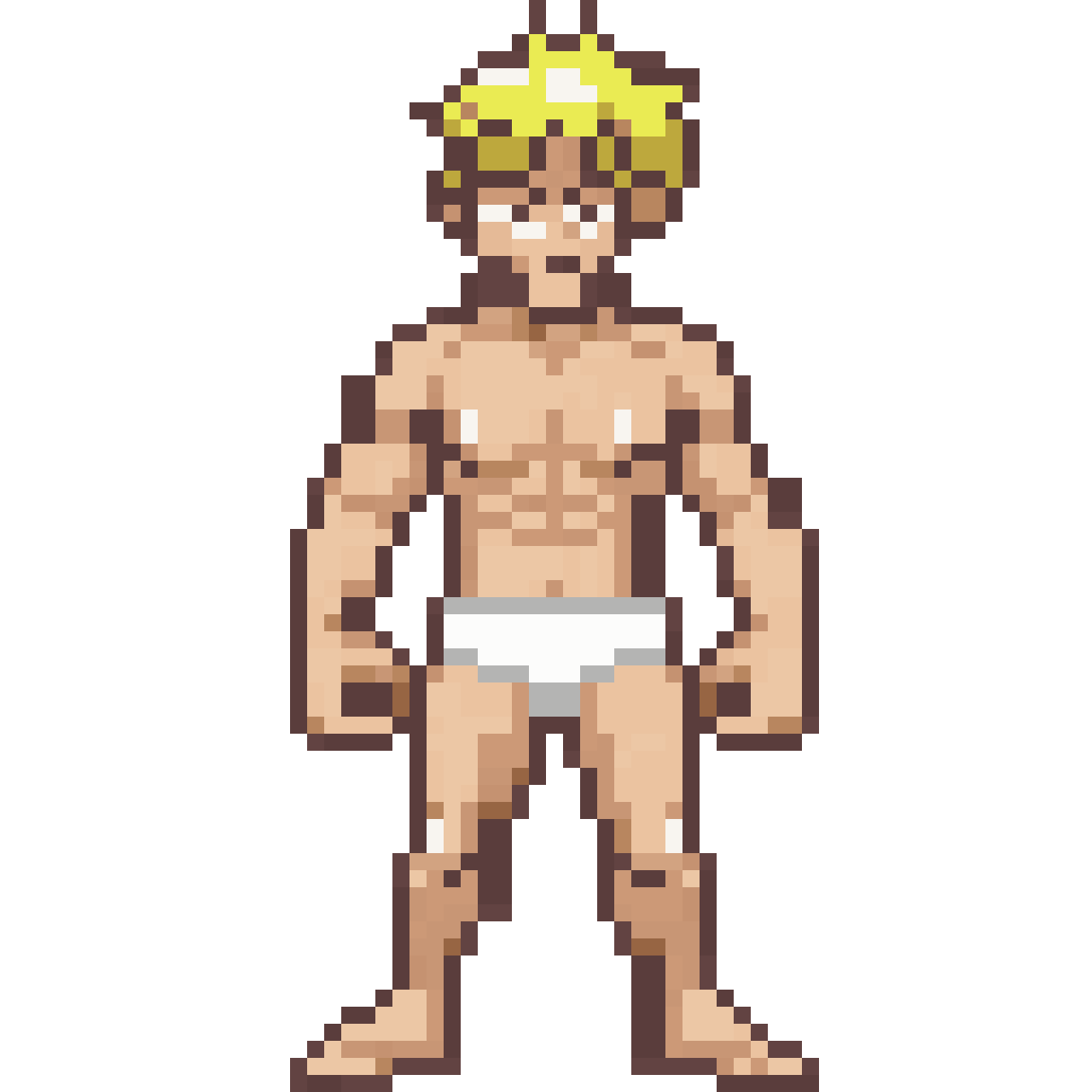 Blonde hair protagonist pixel art