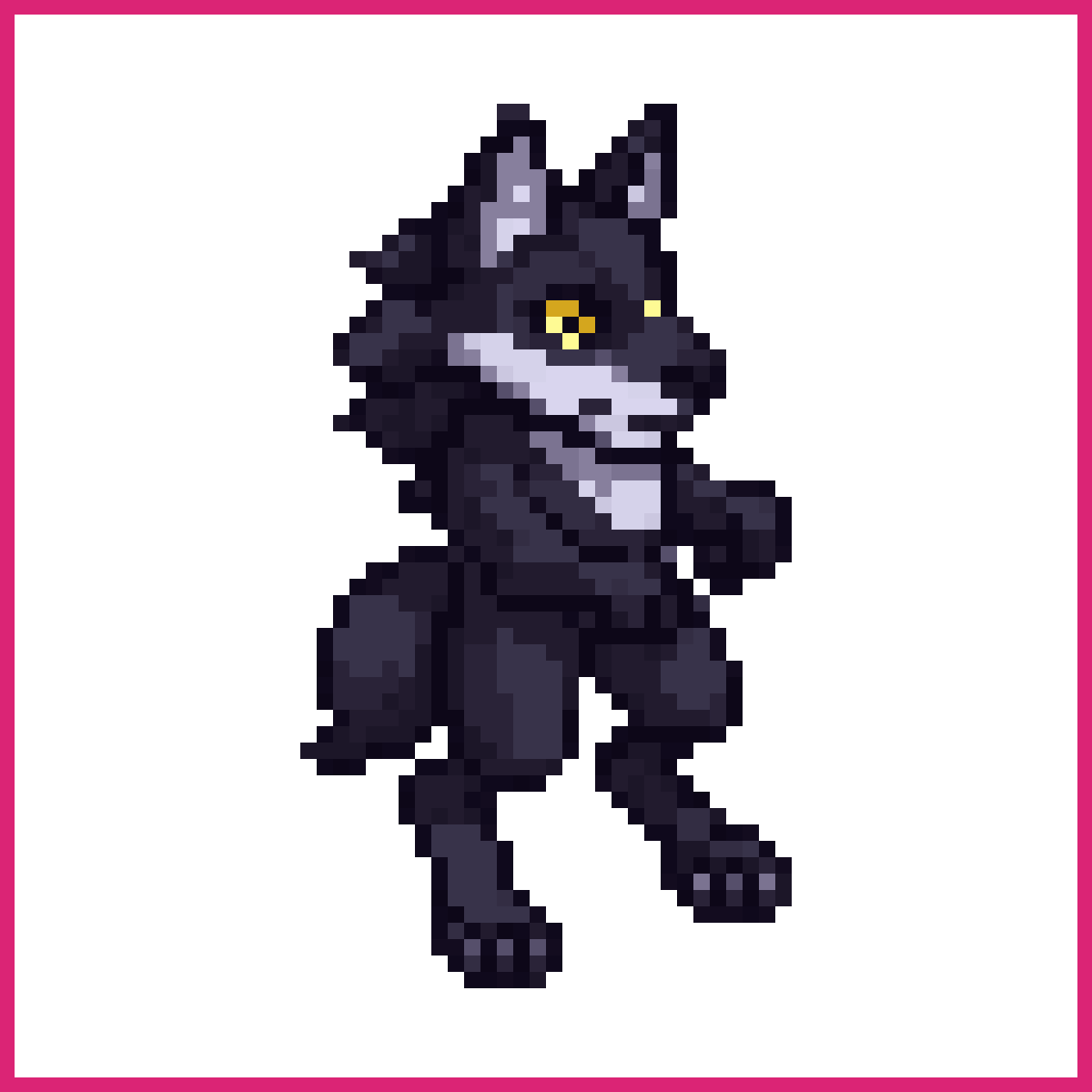 Anthro Wolf with Black Fur | Sprite-AI