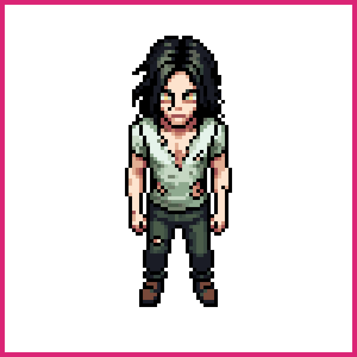tall man with yellow eyes | Sprite-AI