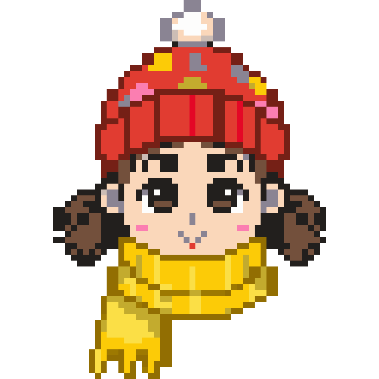 Winter cap girl pixel art