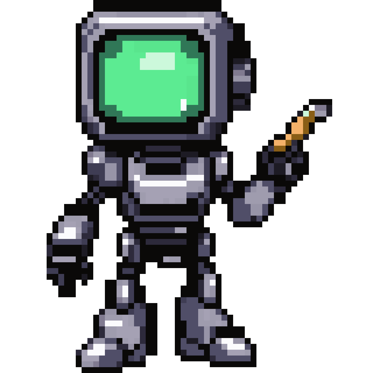 Robot with CRT monitor pixel art