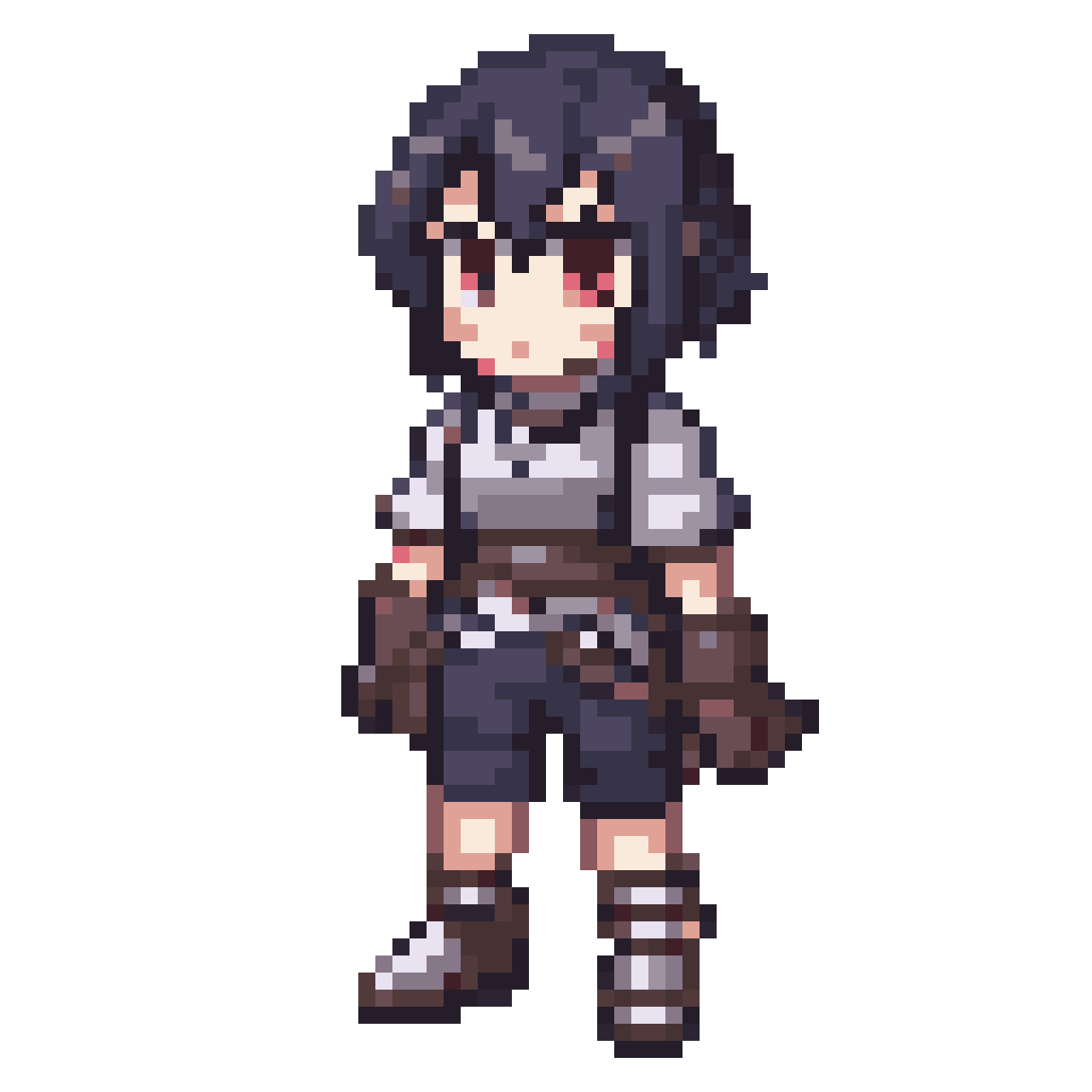 Samurai Swinging Long Sword Animation pixel art