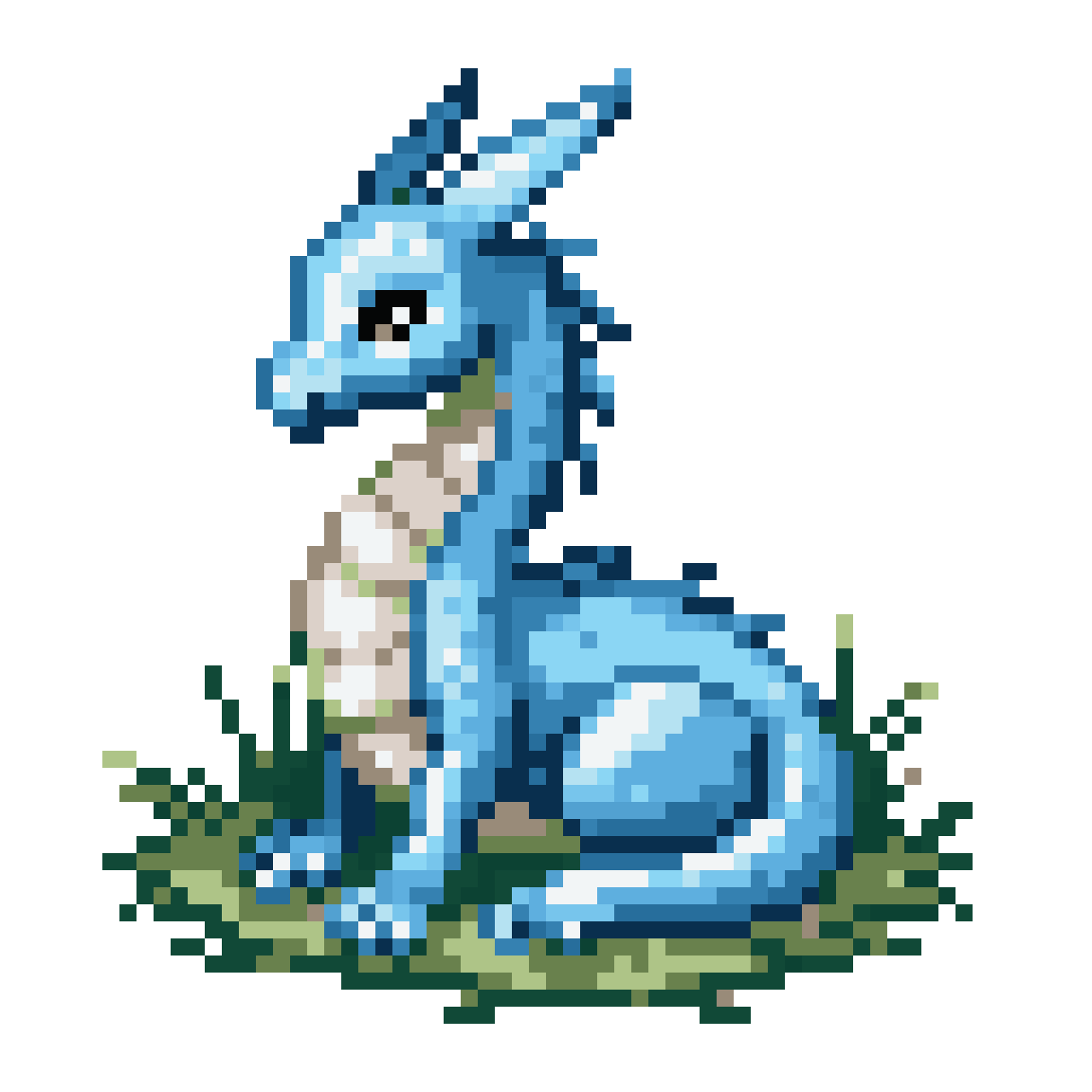 Ice type dragon pixel art