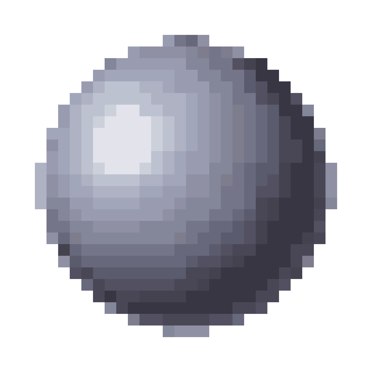 Smooth gray sphere pixel art