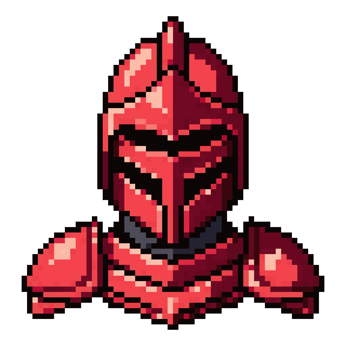 knight in red armor pixel art