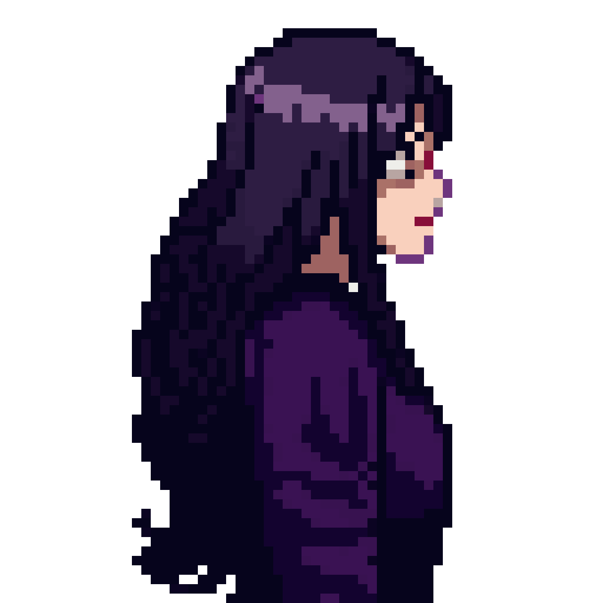 Dark Mysterious Character with Skeleton pixel art