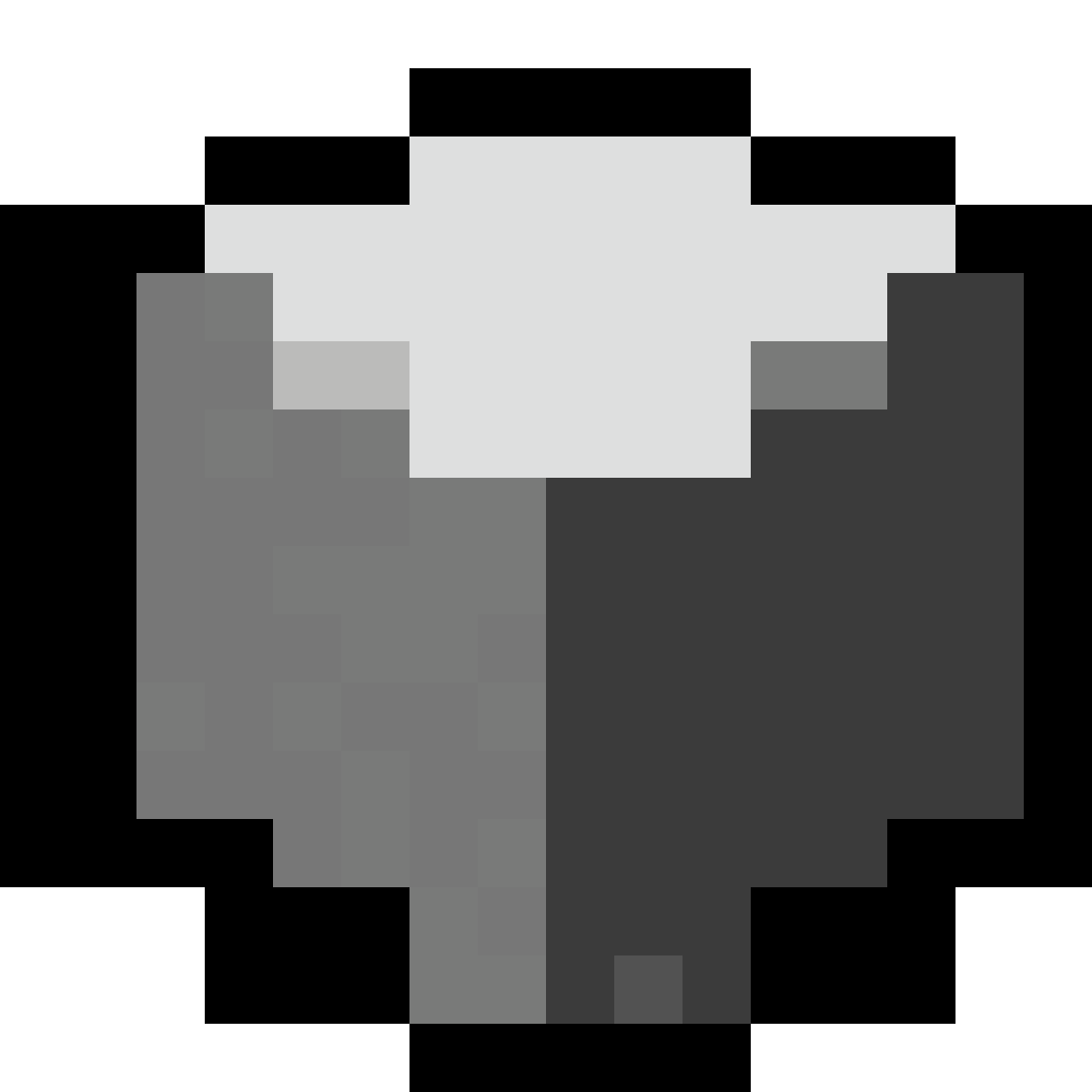 Gray 3D cube pixel art