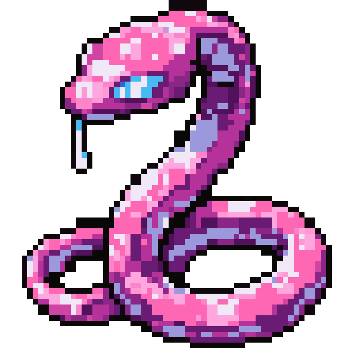 Cyberpunk snake pixel art