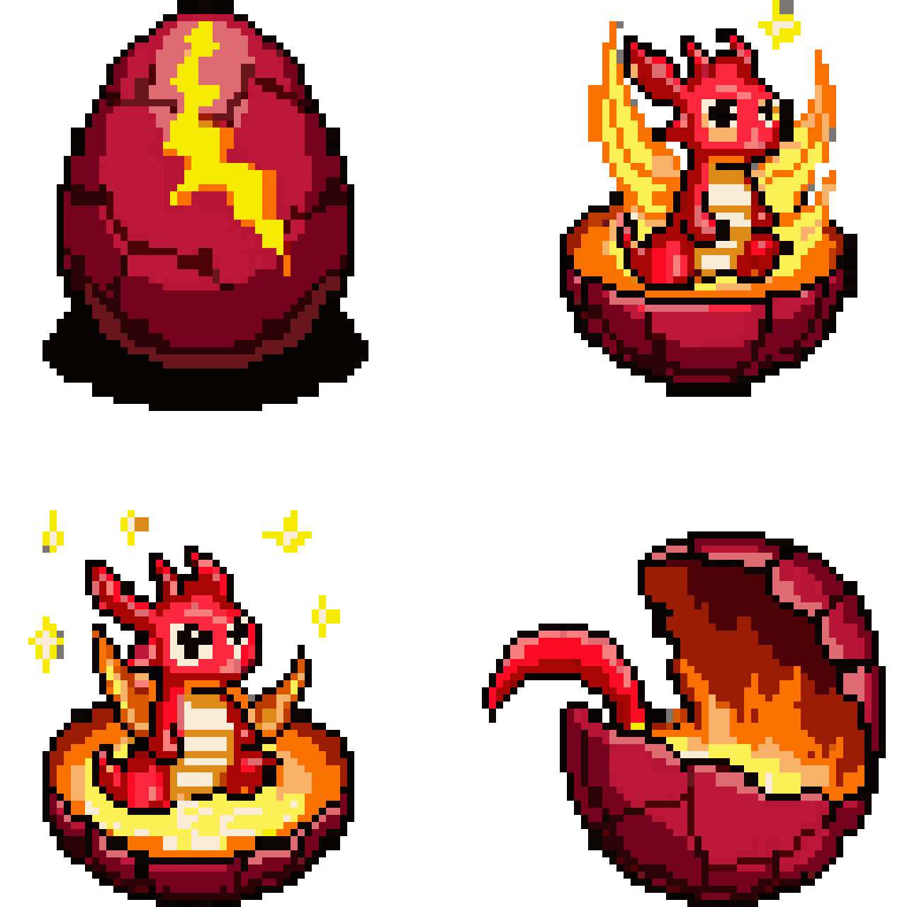 Frame 1 : single dragon pixel art