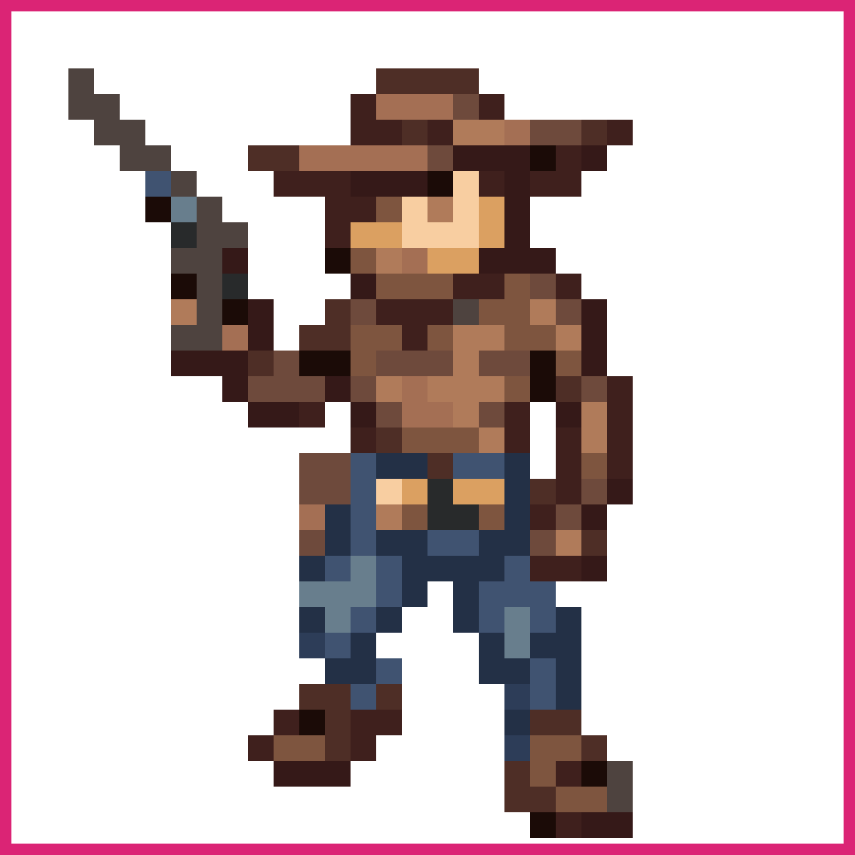 Anthropomorphic Cowboy Badger with Revolver | Sprite-AI