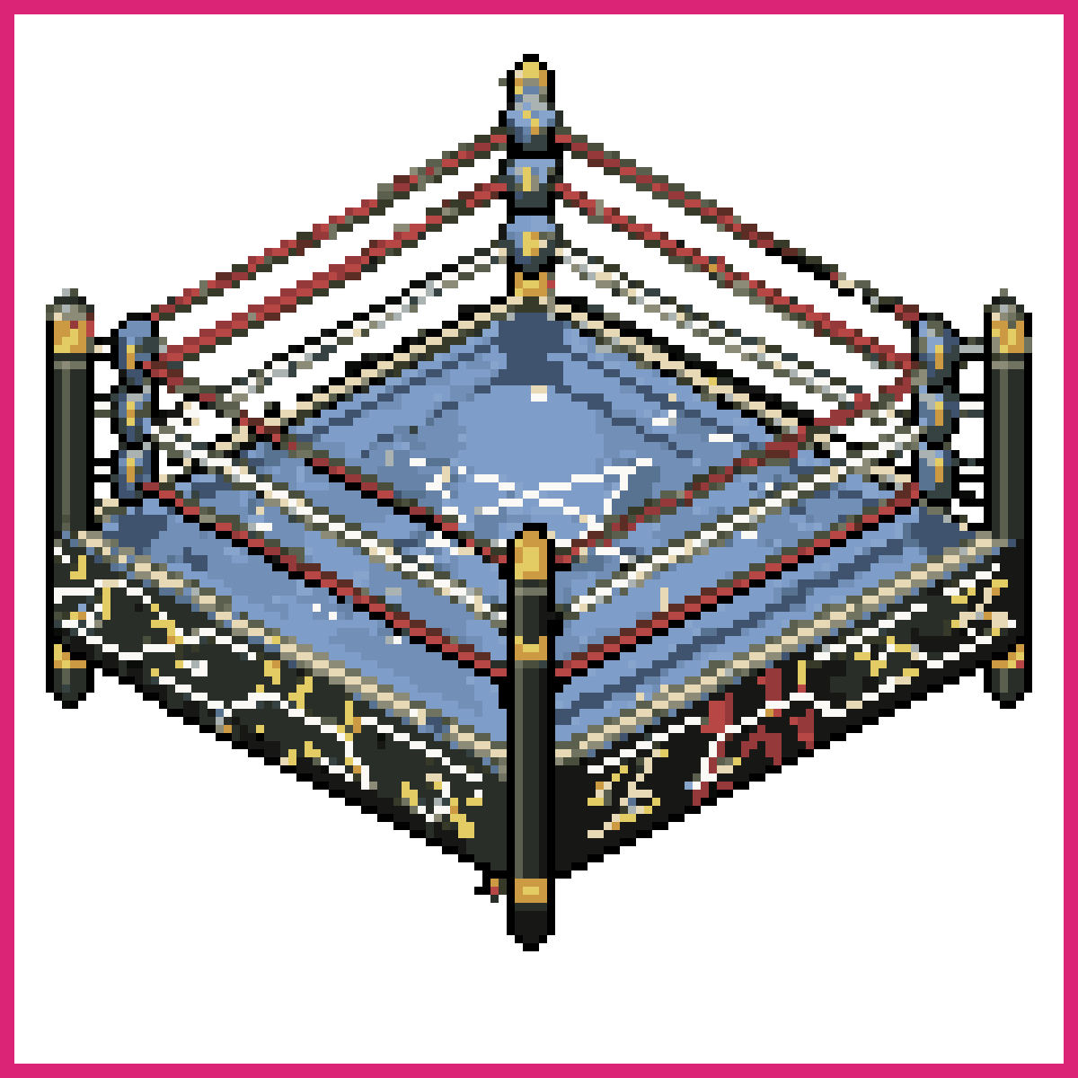 aged weathered professional wrestling ring | Sprite-AI
