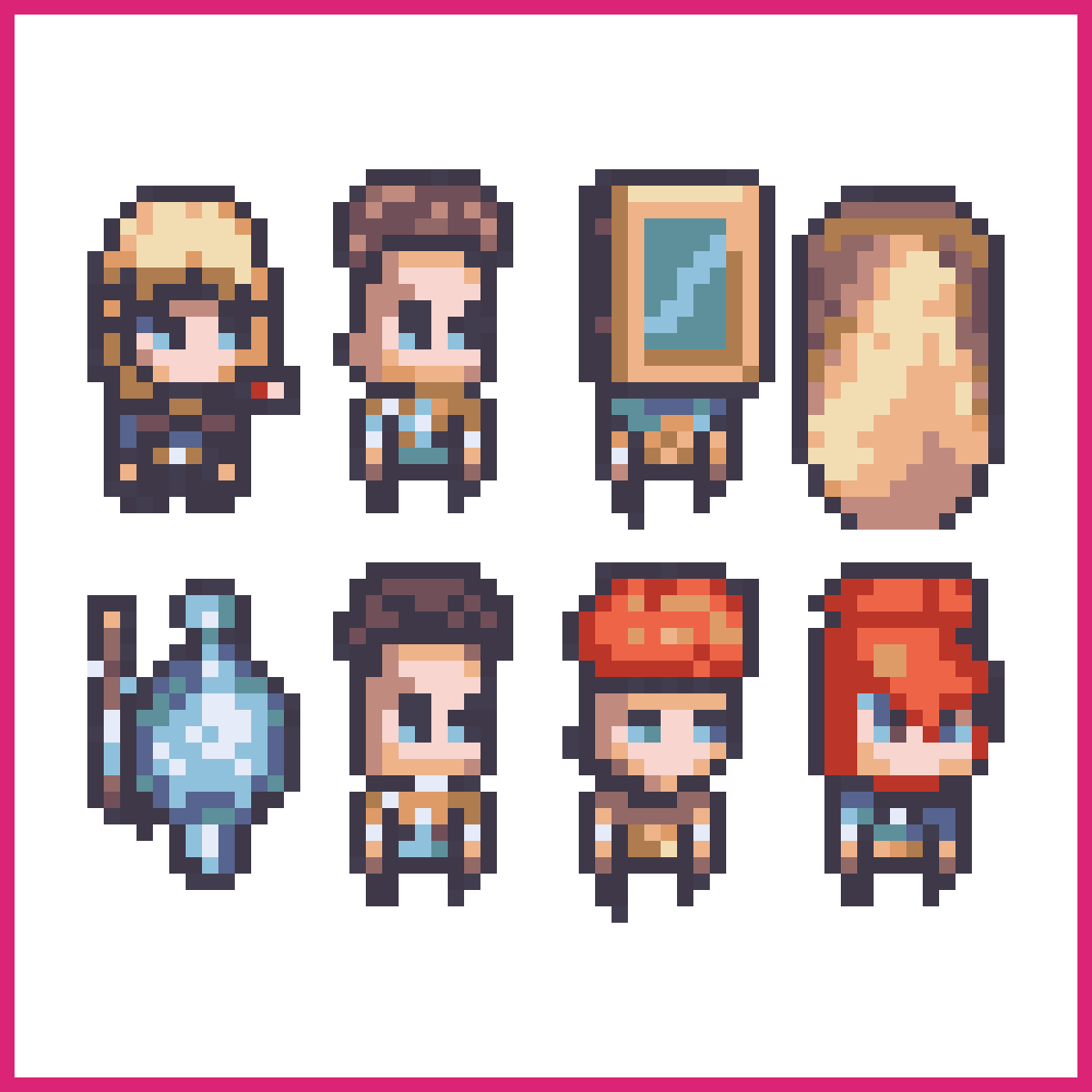 bald knight with red beard, blue eyes, and long... | Sprite-AI
