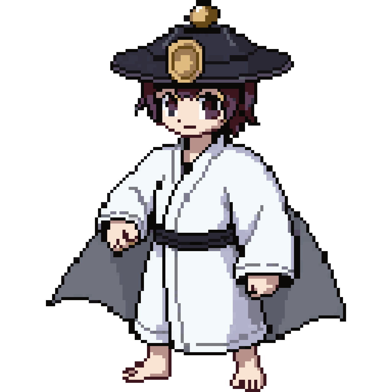 Judogi samurai character pixel art