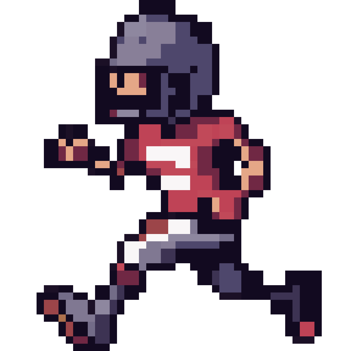 Running football player pixel art