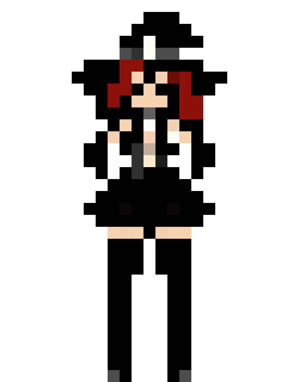 Petite Mage Witch with Auburn Hair pixel art