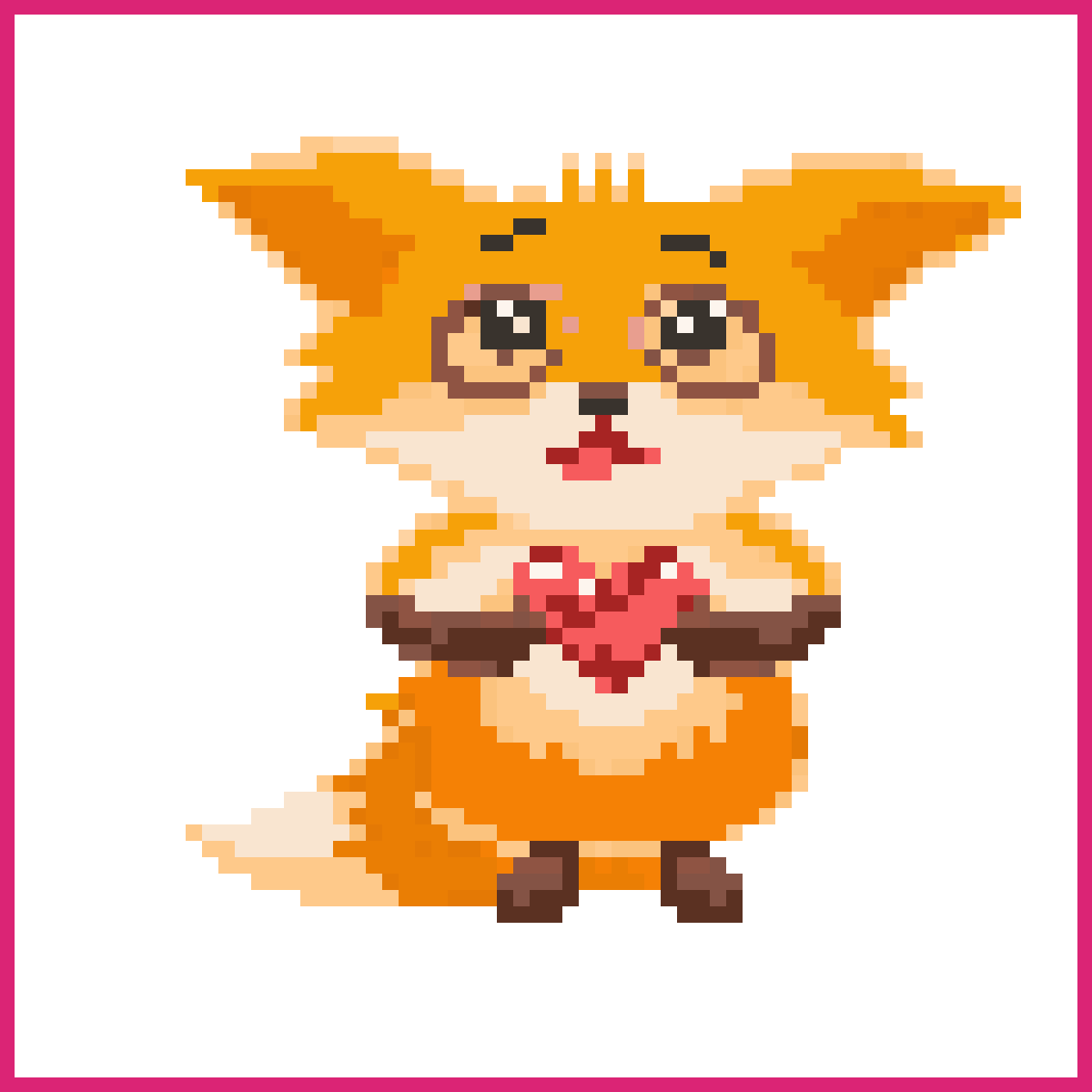 Crying Fox Holding Broken Heart | Sprite-AI