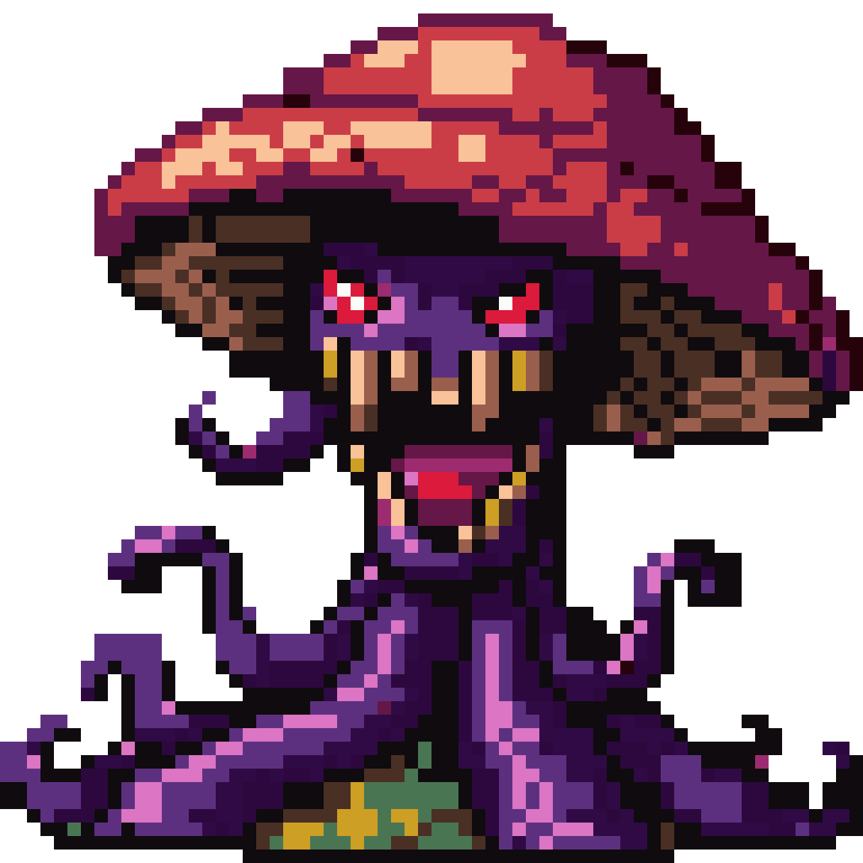 Ferocious mushroom monster pixel art