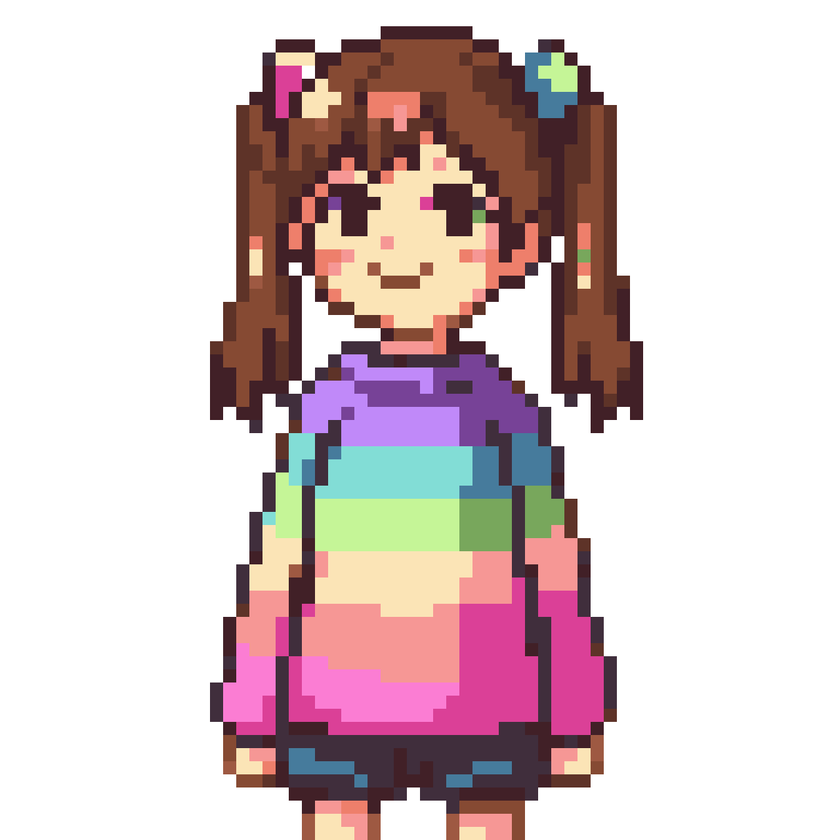 Pastel rainbow sweater girl pixel art