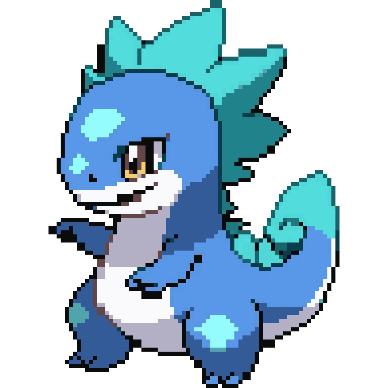 Water dinosaur Pokémon pixel art
