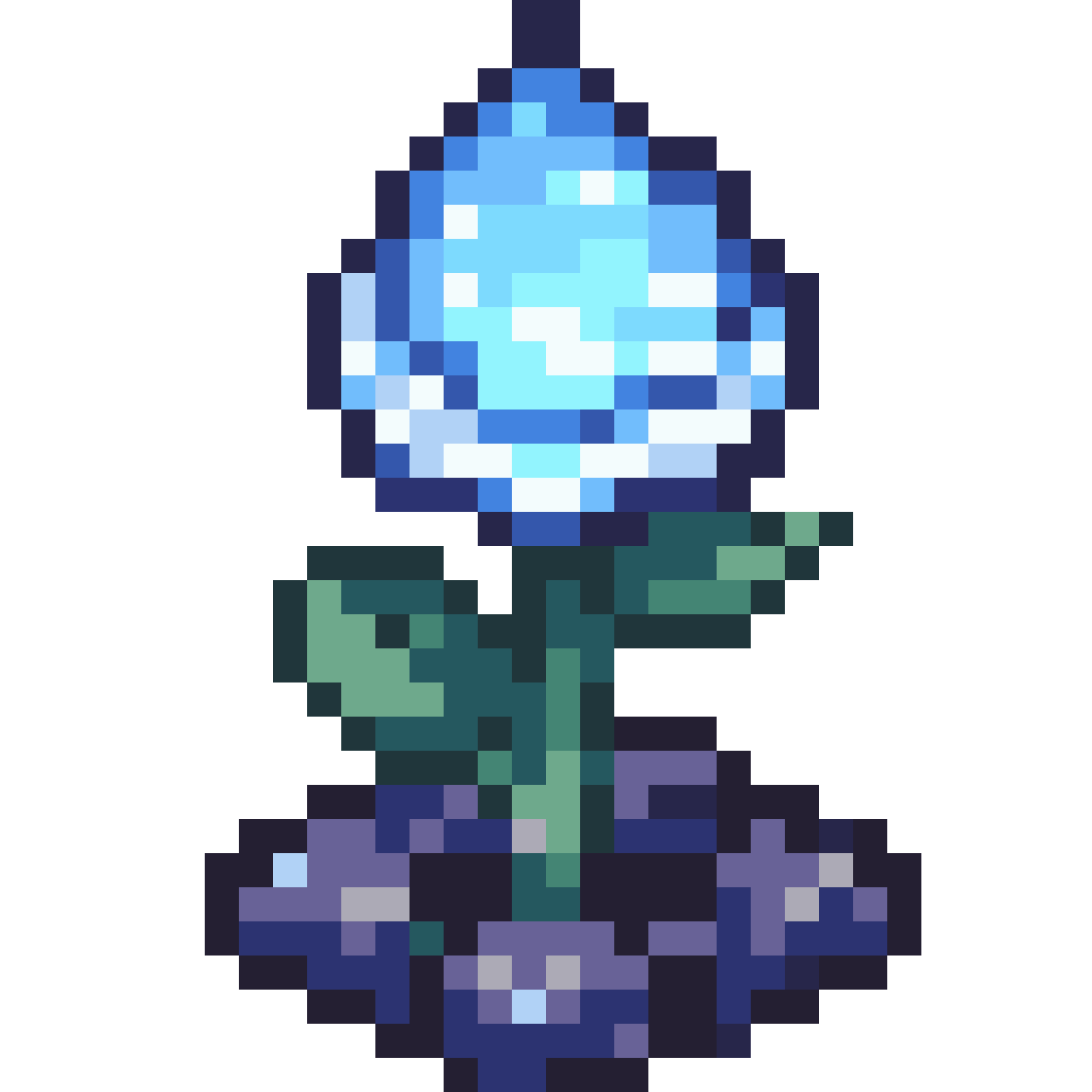 Crystal Bloom landmark pixel art