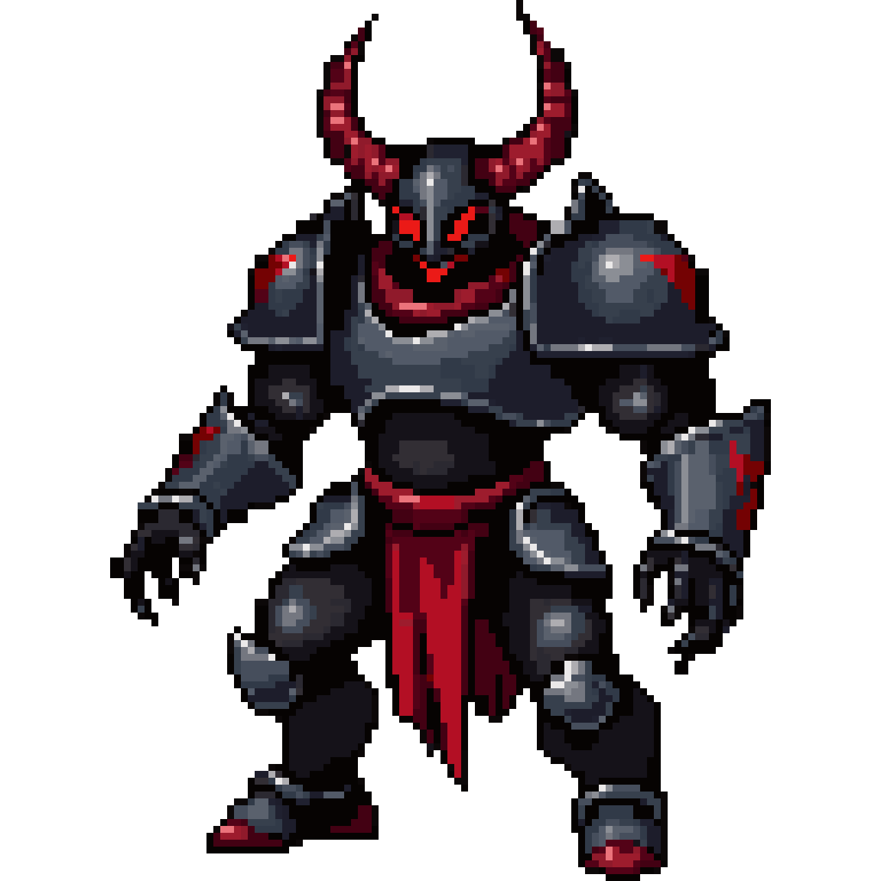 Gothic demon warrior pixel art