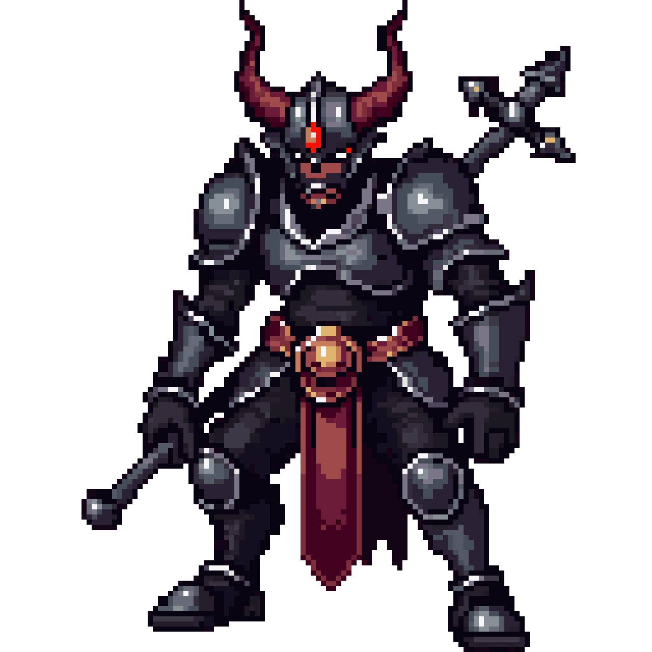 Gothic demon warrior pixel art