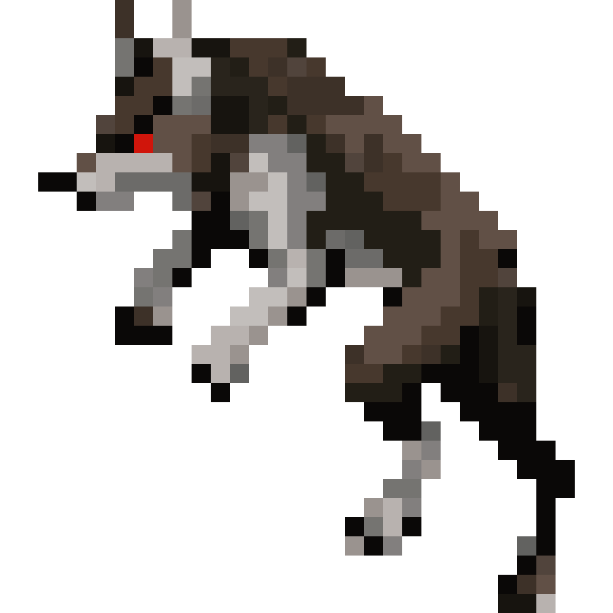 Evolving alpha wolf pixel art