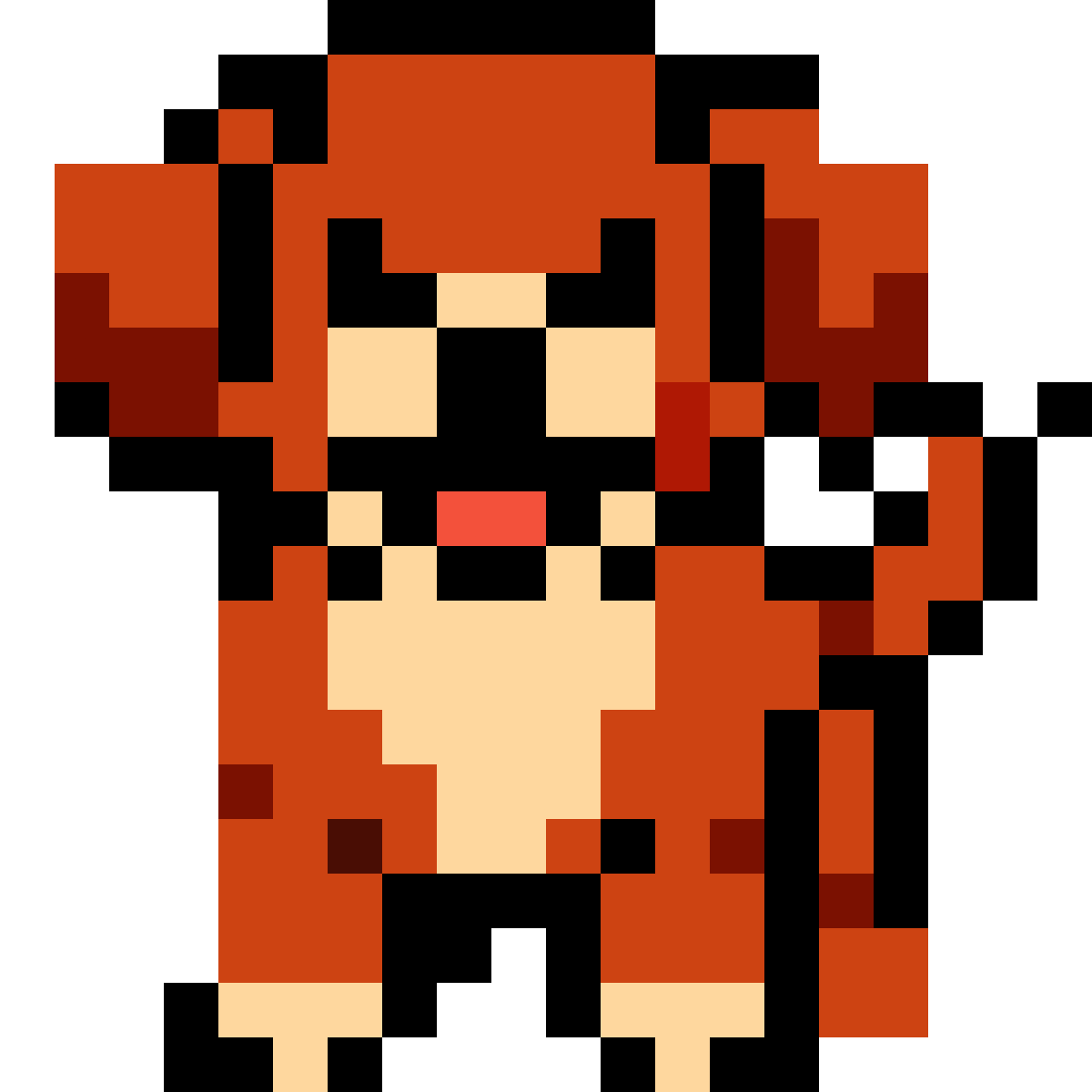 Brown floppy-eared dog pixel art