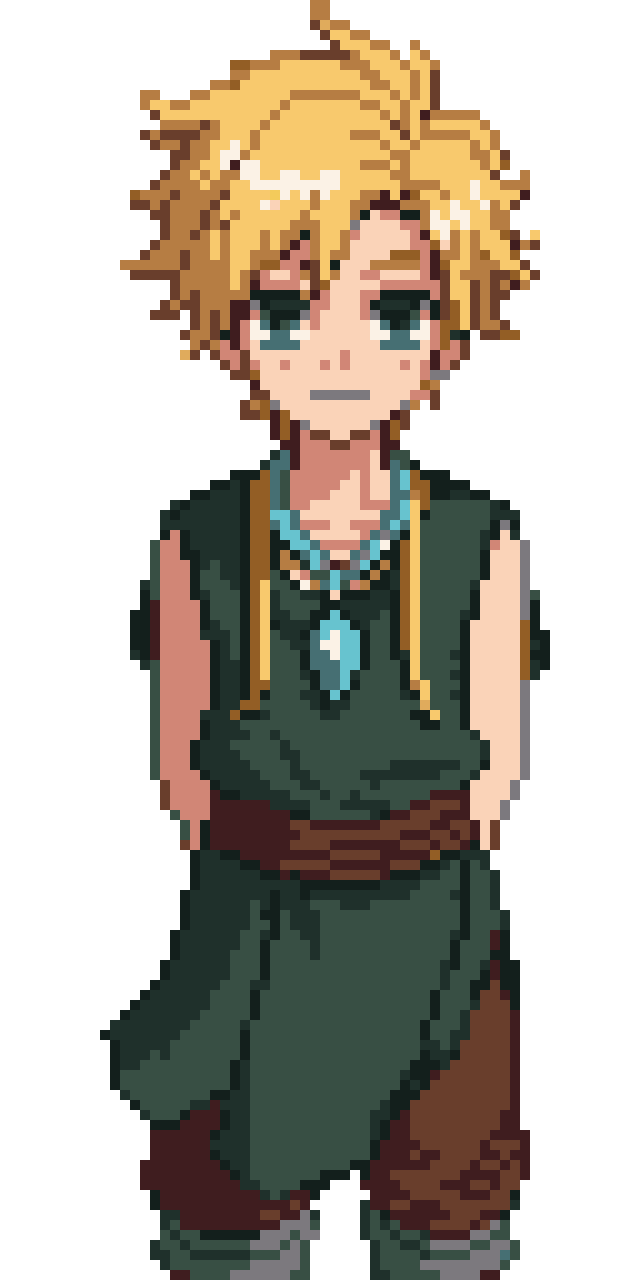 Fantasy teenage boy pixel art