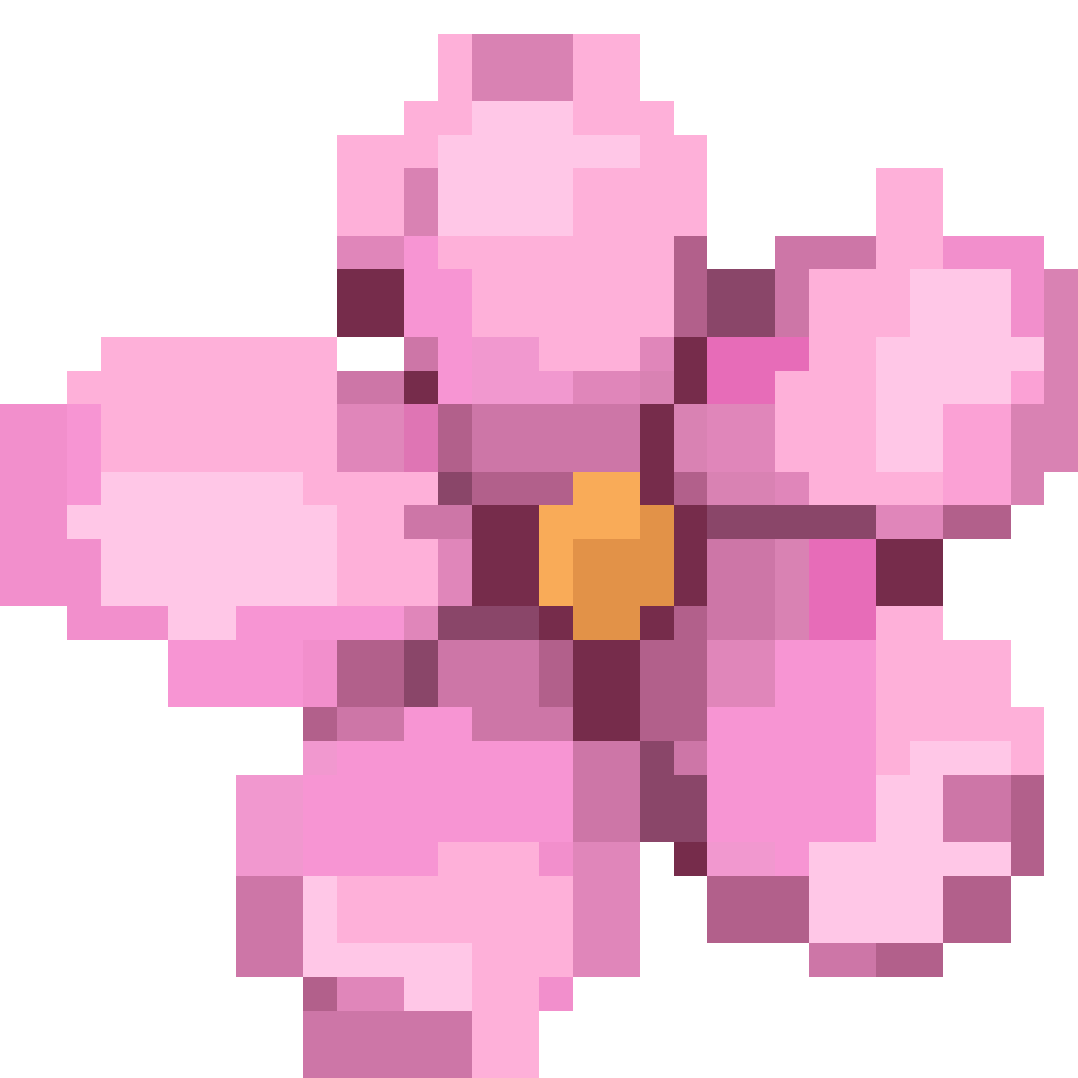 Pink sakura blossom pixel art