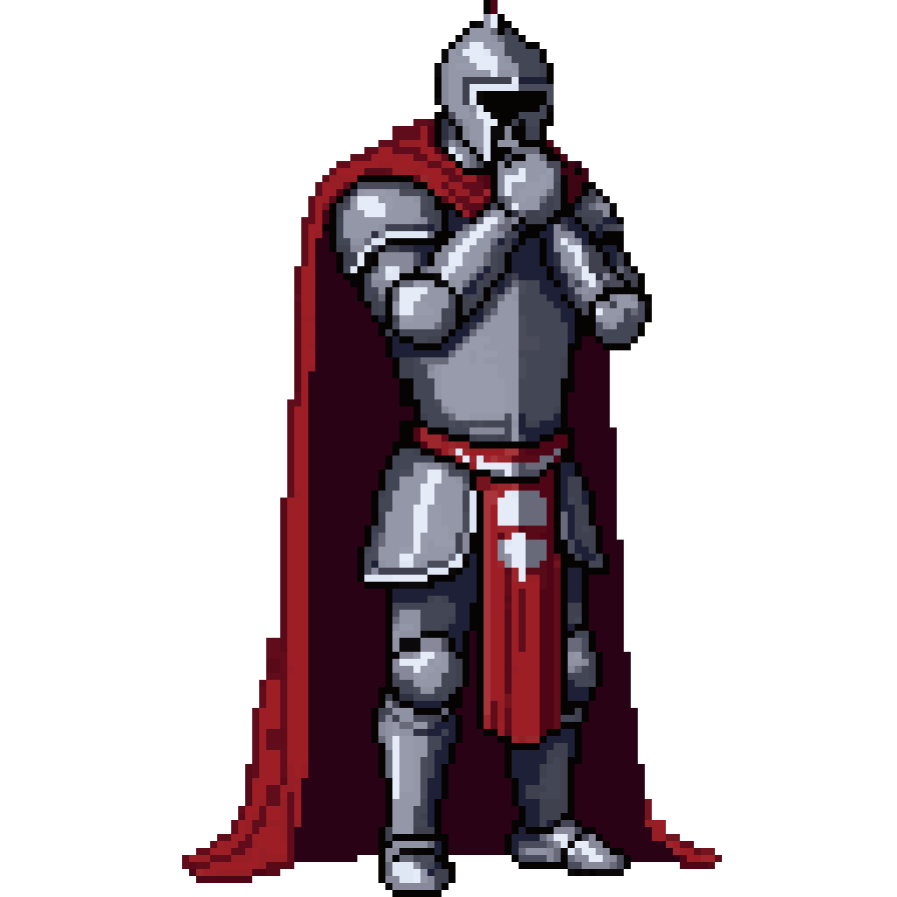 Medieval knight sneezing pixel art