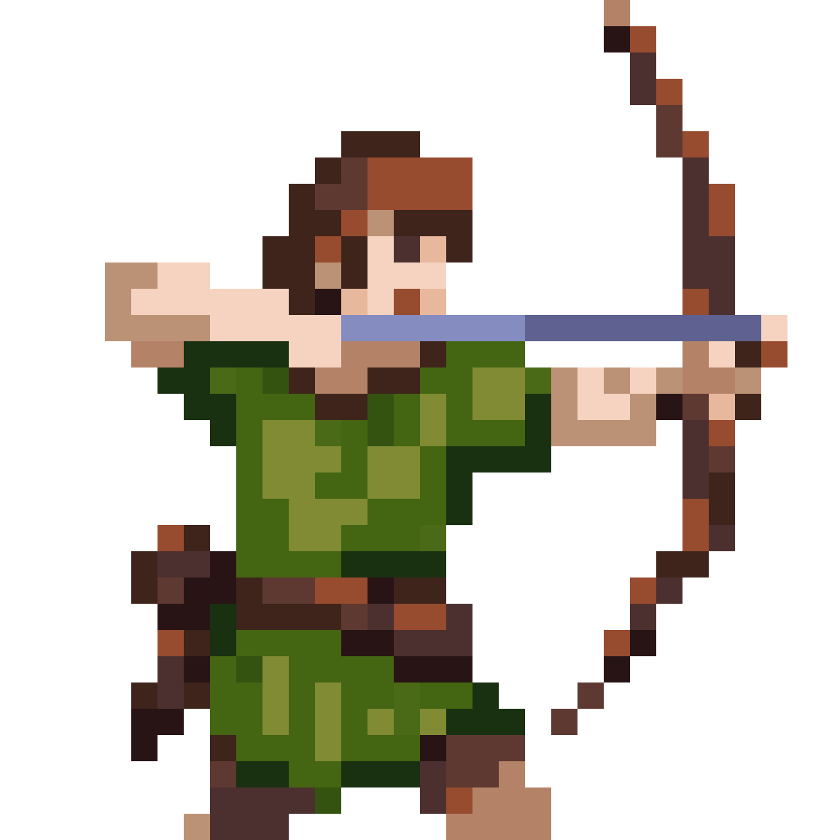 Skilled Bowman in Forest pixel art