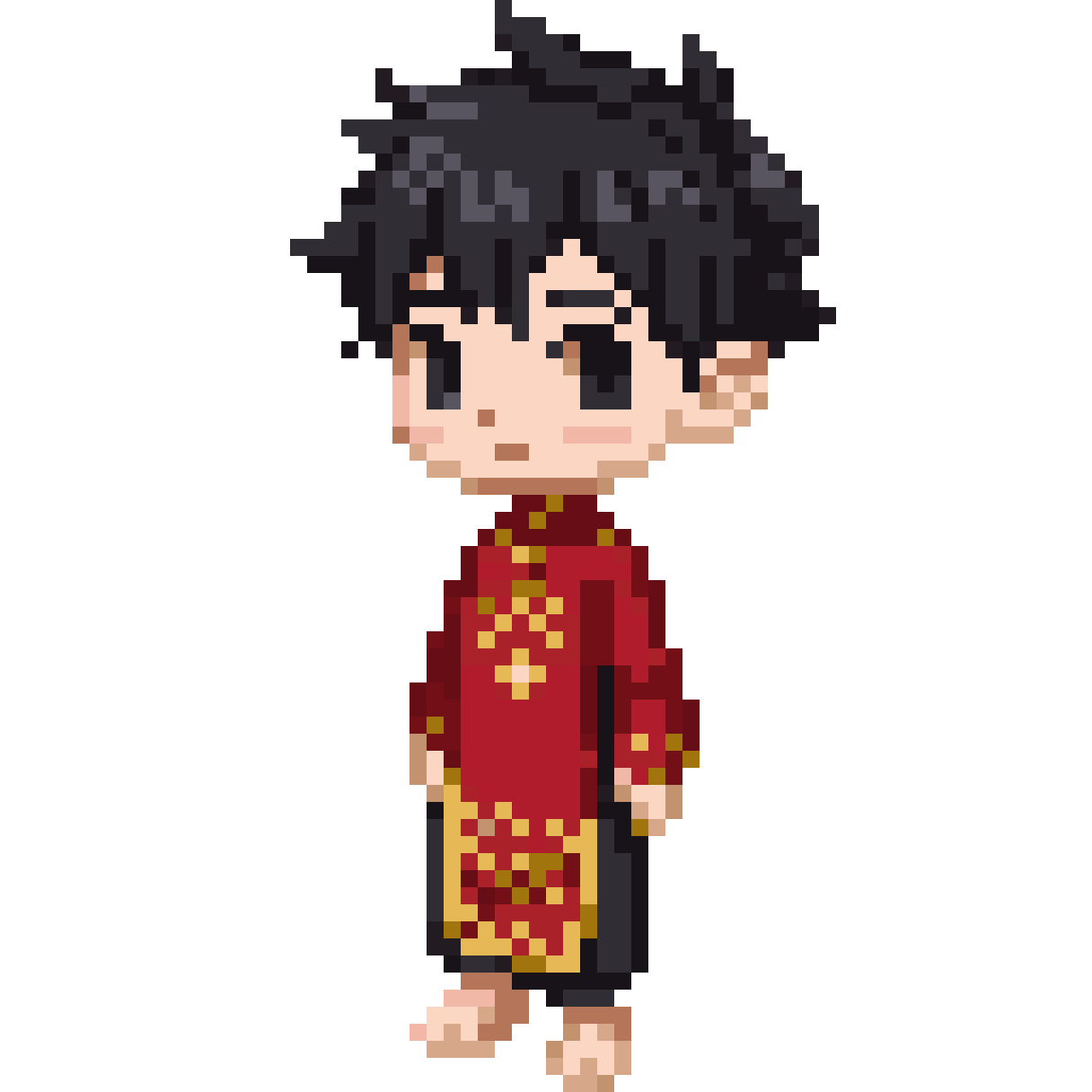 Vietnamese Ao Dai boy pixel art