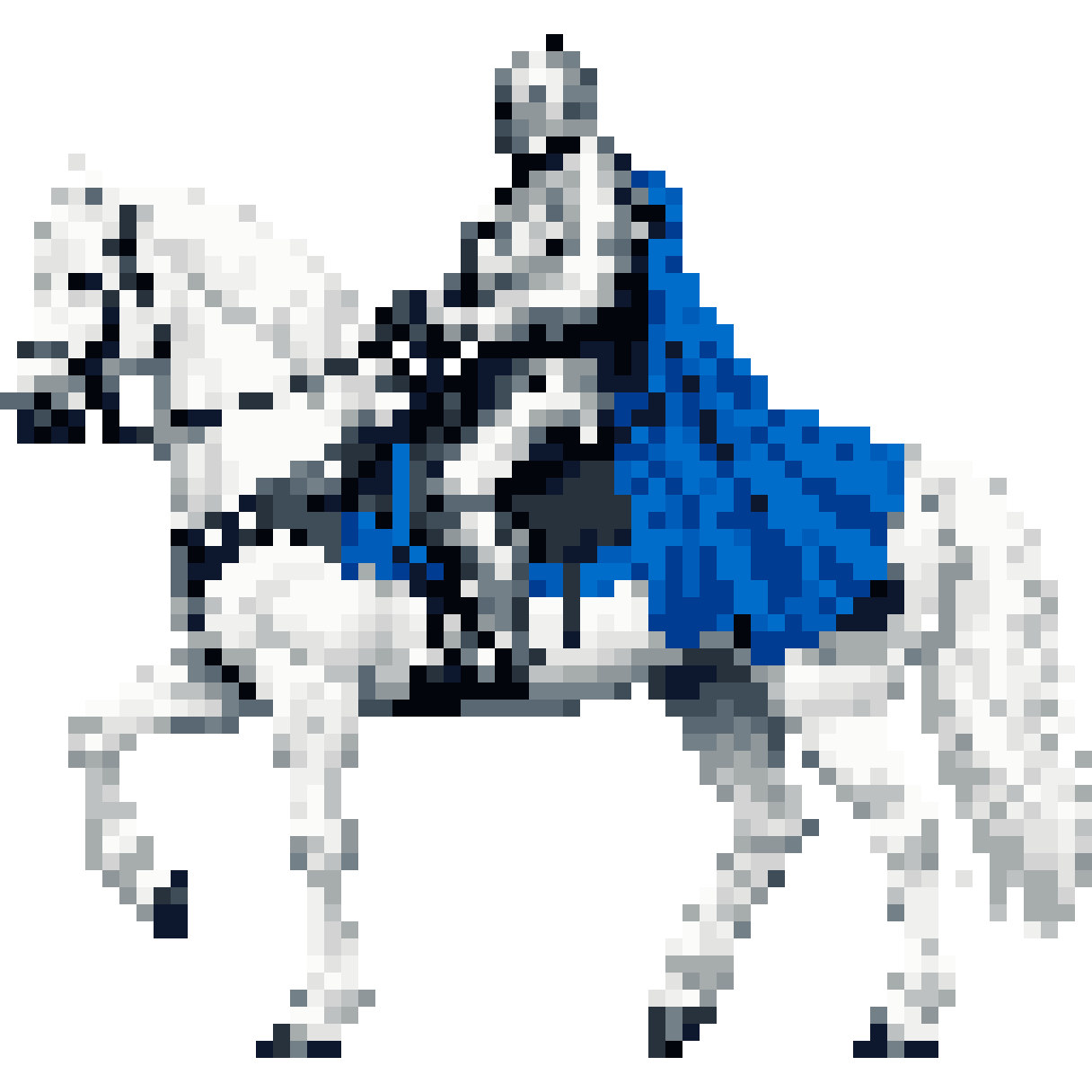 Knight on a white horse pixel art