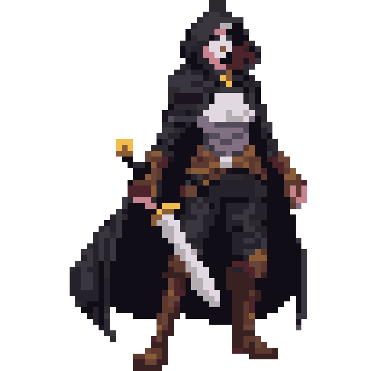 Lady rogue with dagger pixel art