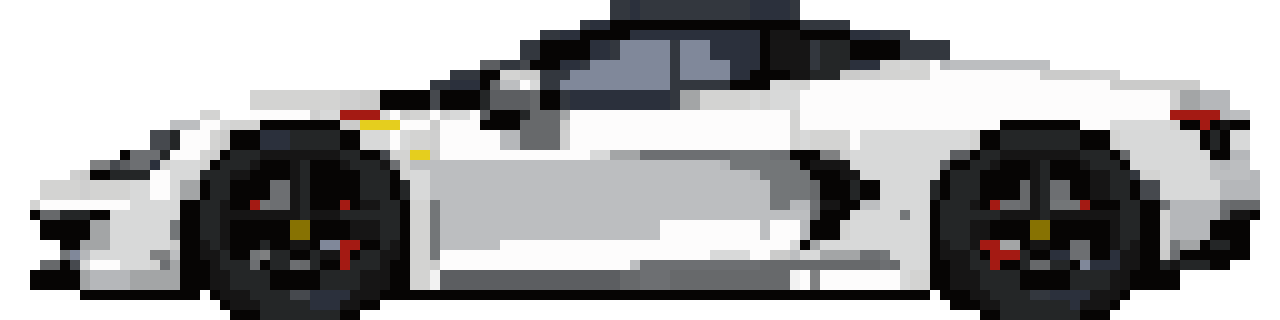 White sporty car pixel art