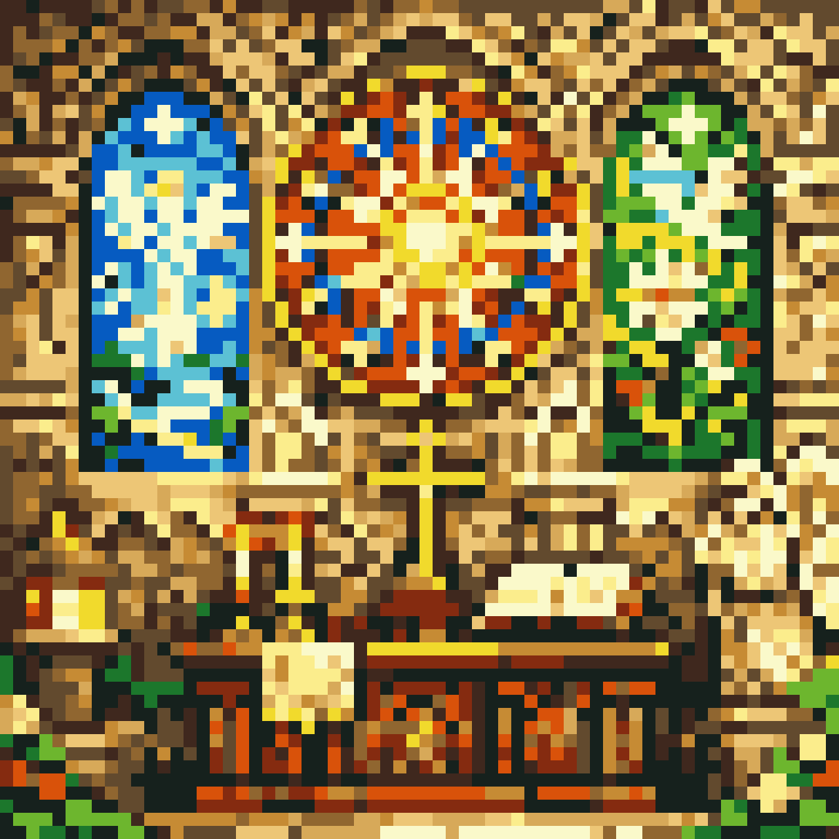 Sanctuary church wall pixel art