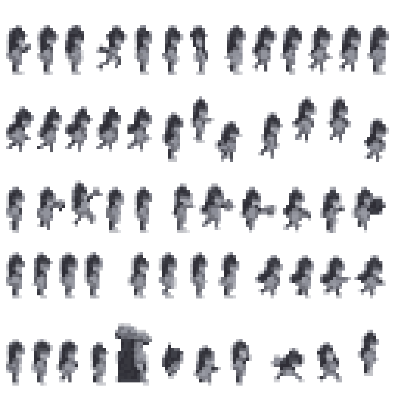 Chibi Gray Soul Collecting Butterflies pixel art