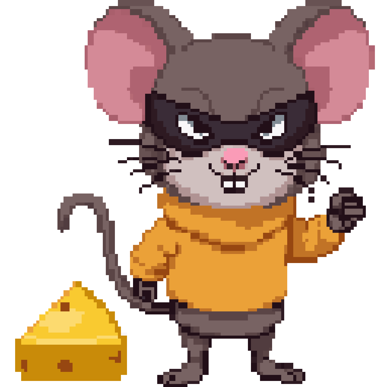 Mischievous cartoon mouse pixel art