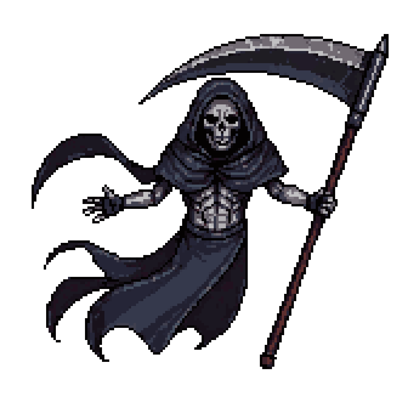 Grim Reaper Boss with Scythe pixel art