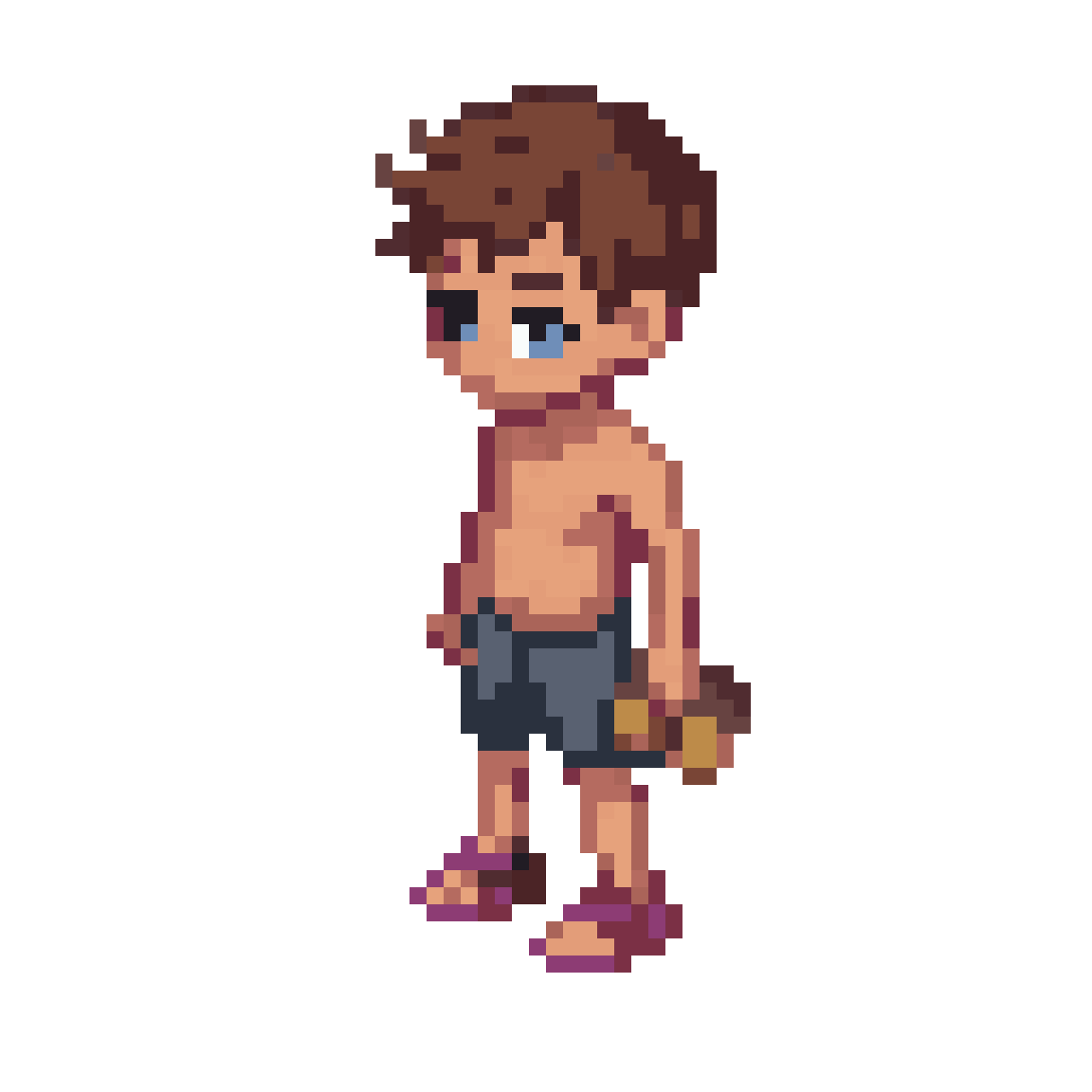 Kid in Sand and Shorts pixel art